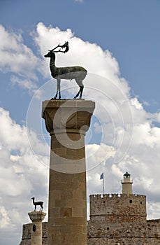 Saint Nicholas Fort, Rhodes and Rhodian deer statues