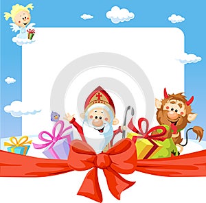Saint nicholas frame - funny vector background