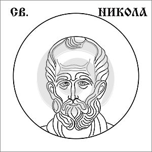 Saint Nicholas icon for laser engraving