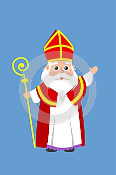 Saint Nicholas or Sinterklaas - cartoon style vector illustration