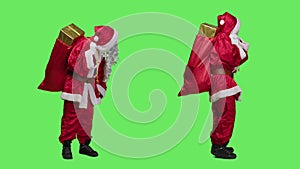 Saint nick in festive costume with gifts