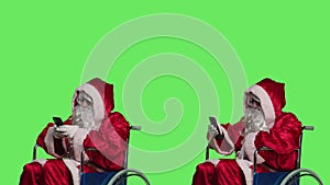 Saint nick texting and using videocall