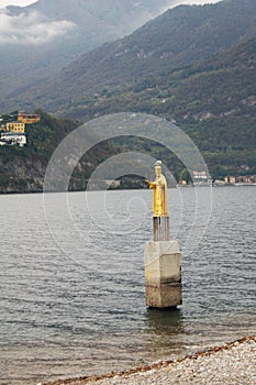 Italy; Lecco at lake Como statue of Saint Nicholas photo