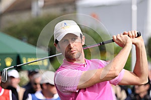 Golfer in action at the Seve trophy 2013 , france
