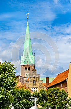 Saint Olaf cathedral in the old town of Helsingor - Denmark photo