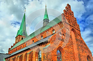 Saint Olaf cathedral in the old town of Helsingor - Denmark