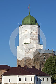 Saint Olaf`s tower. Vyborg castle. Leningrad region
