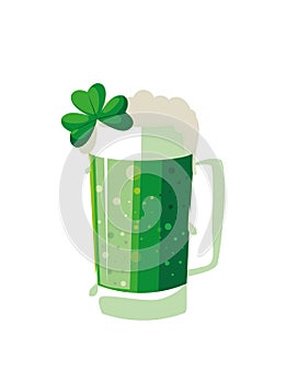 Saint patrick beer jar with clover leaf