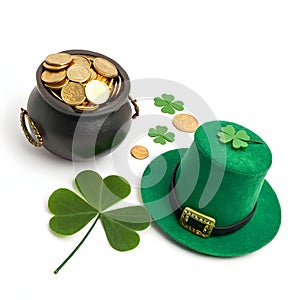 Saint Patrick Day celebration isolated on white