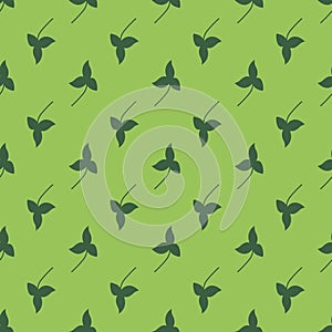 Saint Patrick day green clover seamless pattern