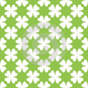 Saint Patrick day green clover seamless pattern