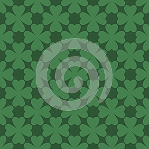 Saint Patrick day green clover seamless pattern