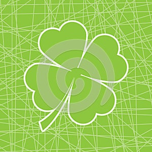 Saint Patrick Day& x27;s card with shamrock leaf on green background suitable for St Patrick Day& x27;s greeting card