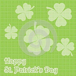 Saint Patrick Day& x27;s card with shamrock leaf on line background suitable for St Patrick Day& x27;s greeting card
