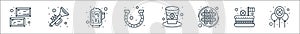 saint patrick line icons. linear set. quality vector line set such as balloon, cake, celtic, hat, horseshoes, alcohol, horn
