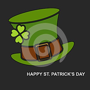 Saint Patrick's Day background for greeting card with Leprechaun hat