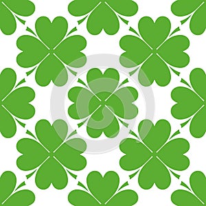 Saint Patrick's day design - Four leaf clover seamless pattern