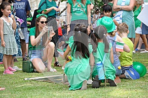 Saint Patrick`s Day Dover Court International School participants in Singapore