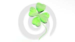 Saint Patrick's Day Glass Four leaf clover able loop endless