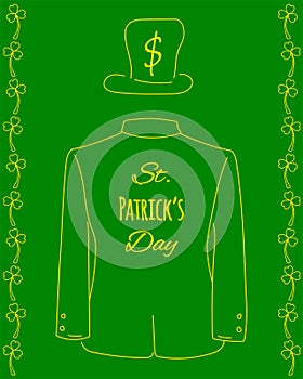 Saint Patrick`s Day greeting card, bright hand-drawn poster