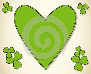 Saint Patrick`s Day heart frame background