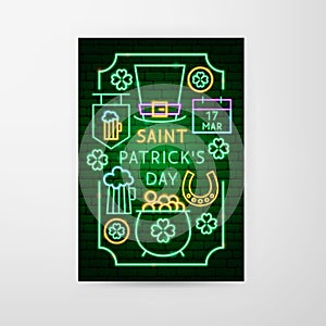 Saint Patrick's Day Neon Flyer