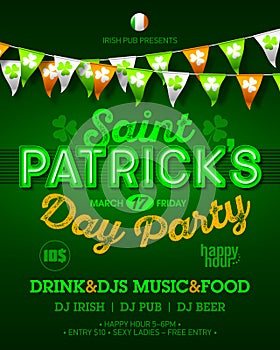 Saint Patrick`s Day party invitation poster
