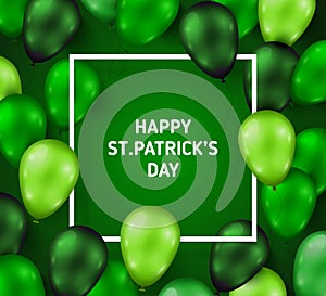 Saint Patrick`s Day Poster with Balloons