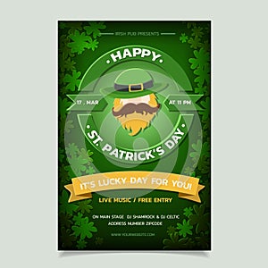 Saint Patrick s Day Poster, Brochure, Holiday Invitation.
