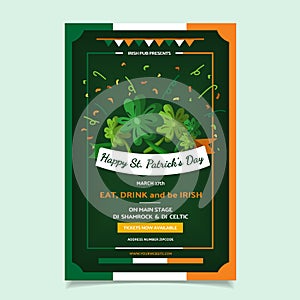 Saint Patrick s Day Poster, Brochure, Holiday Invitation.