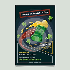 Saint Patrick s Day Poster, Brochure, Holiday Invitation.