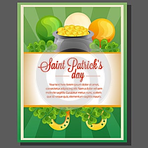 Saint patrick`s day poster clover shamrock