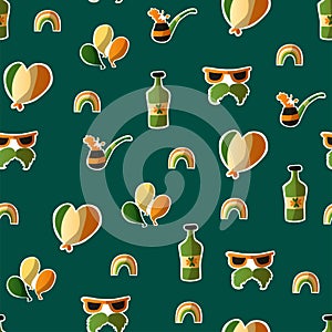 Saint Patrick s Day seamless pattern. Holiday Vector Illustration