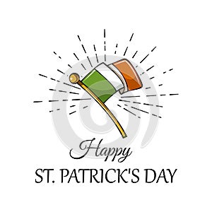 Saint Patrick s Day. Vector holiday concept with Irish national flag. photo