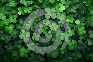 Saint patricks day background with shamrocks all around