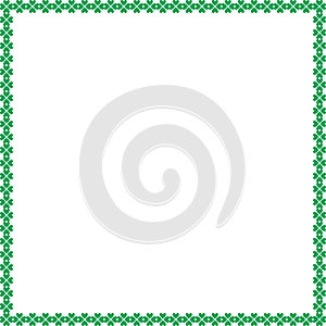 Saint Patricks Day elegant border with clover on white backgrou