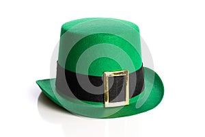 Saint Patricks day hat on a white background. Leprechaun hat