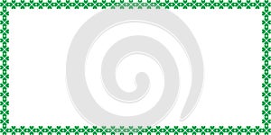 Saint Patricks Day rectangle border made of shamrocks