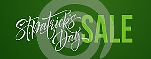 Saint Patricks Day Sale poster. Lettering banner template. Vector Illustration