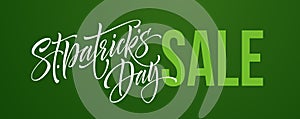 Saint Patricks Day Sale poster. Lettering banner template. Vector Illustration photo