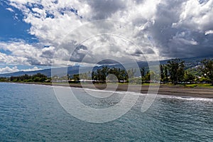 Saint-Paul black sand beach Reunion Island