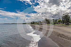 Saint-Paul black sand beach Reunion Island