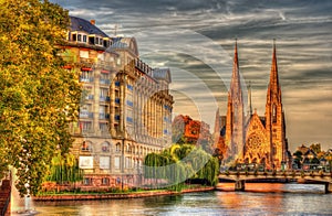 Saint Paul church and ESCA building in Strasbourg