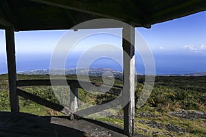 Saint Paul coastline, from piton Maido, La Reunion island photo