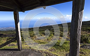 Saint Paul coastline, from piton Maido, La Reunion island photo