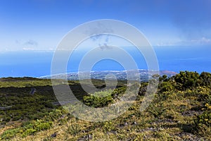 Saint Paul coastline, from piton Maido, La Reunion island photo