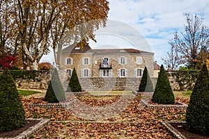 SainT-Paul-les-Dax town hall in a autumn landscape