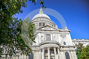 Saint Paul`s Cathedral on Ludgate Hill at the highest point of the City of London, England, UK