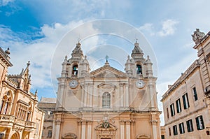 Saint Paul`s Cathedral in Mdina, Malta