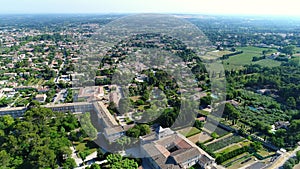 Saint-Paule de Mausole monastery in Saint-RÃ©my-de-Provence seen from the sky